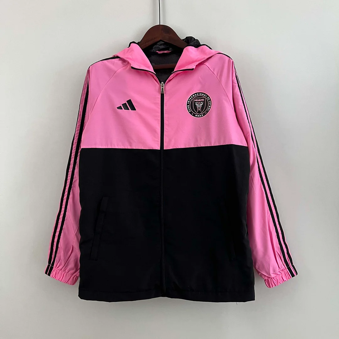 Inter Miami Pink-Sort Windbreaker (2023)