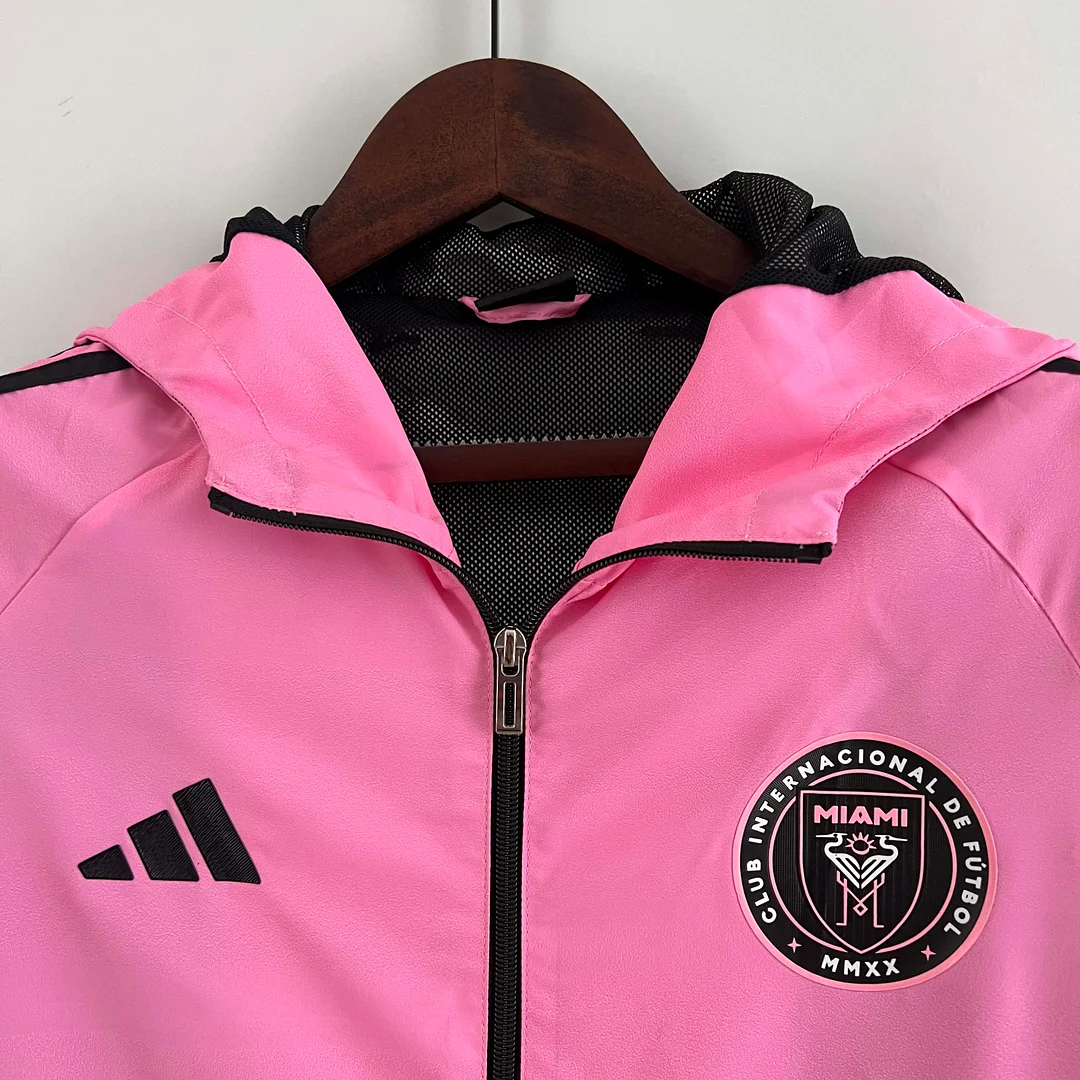 Inter Miami Pink-Sort Windbreaker (2023)